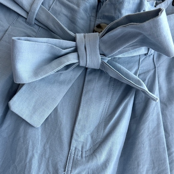 Good Luck Gem Paperbag High Waist Belted Shorts, Dusty Blue, Size Medium - Picture 8 of 16